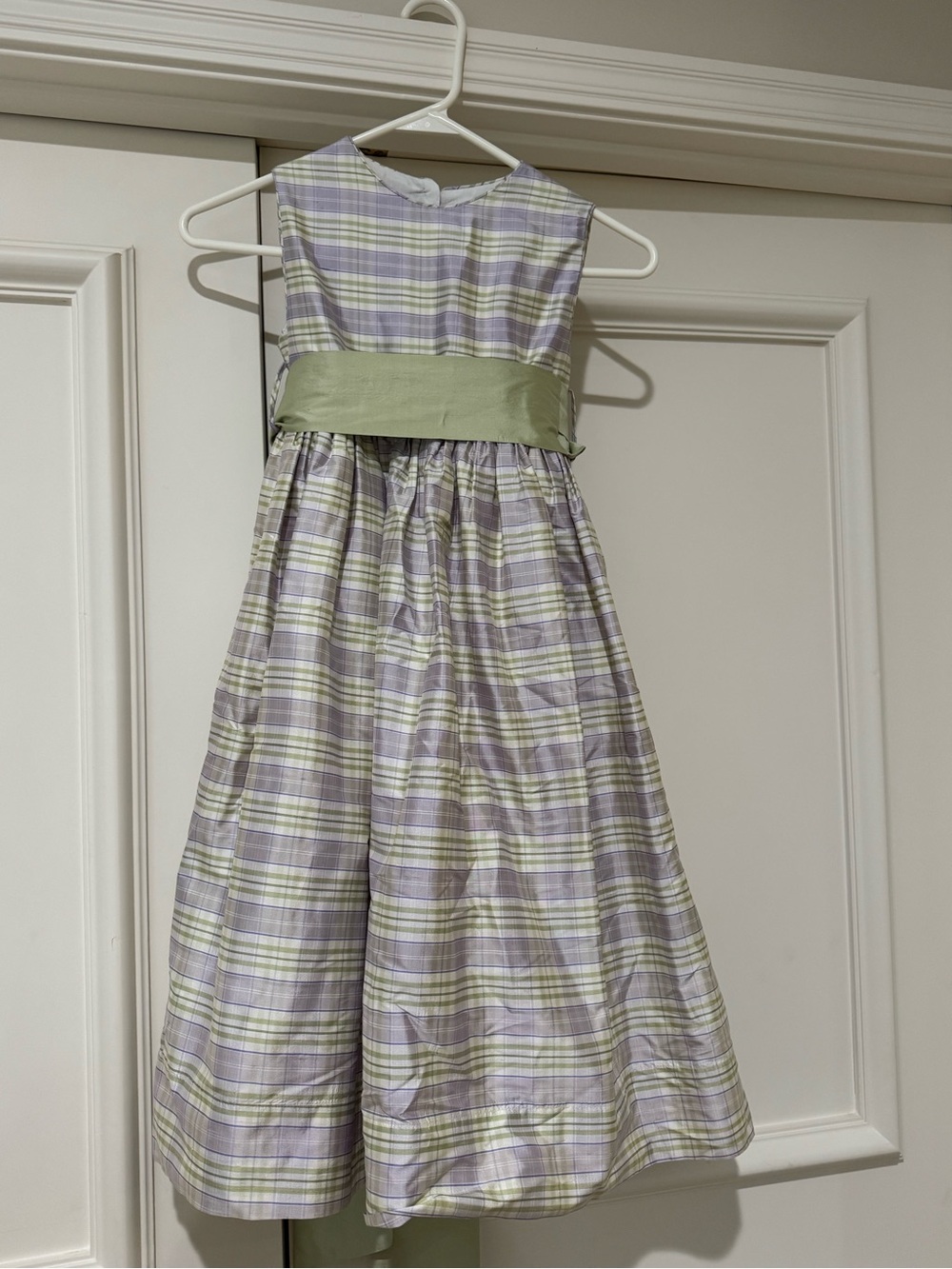 Strasburg Lavender and Light Green Plaid Party Dress